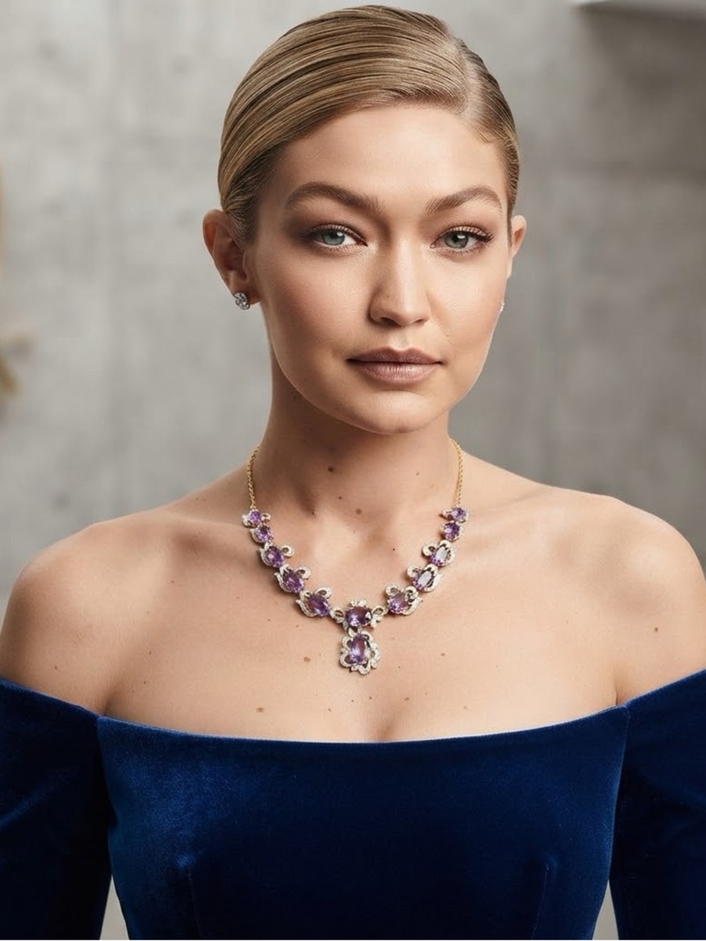 Natural 11.41 gram Amethyst, natural 117 diamonds, 20kgold 20.32 g.Total-31.73 g